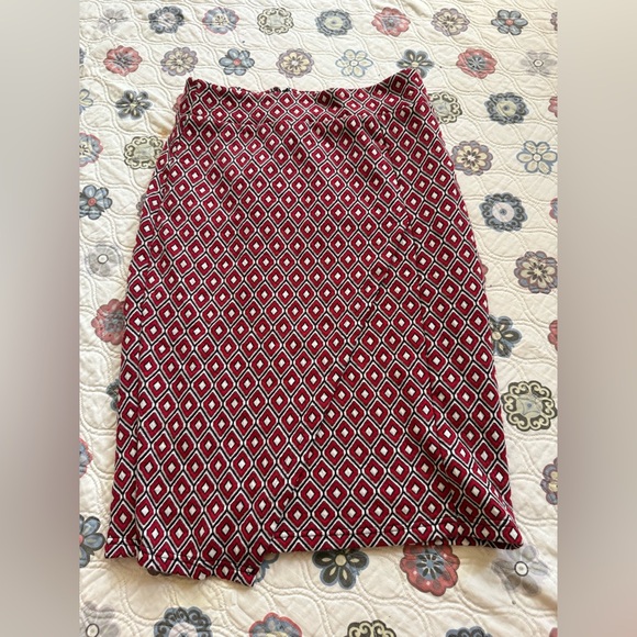 Anthropology Maeve Wiles Geometric Jacquard Faux Wrap Midi Skirt - Picture 1 of 6